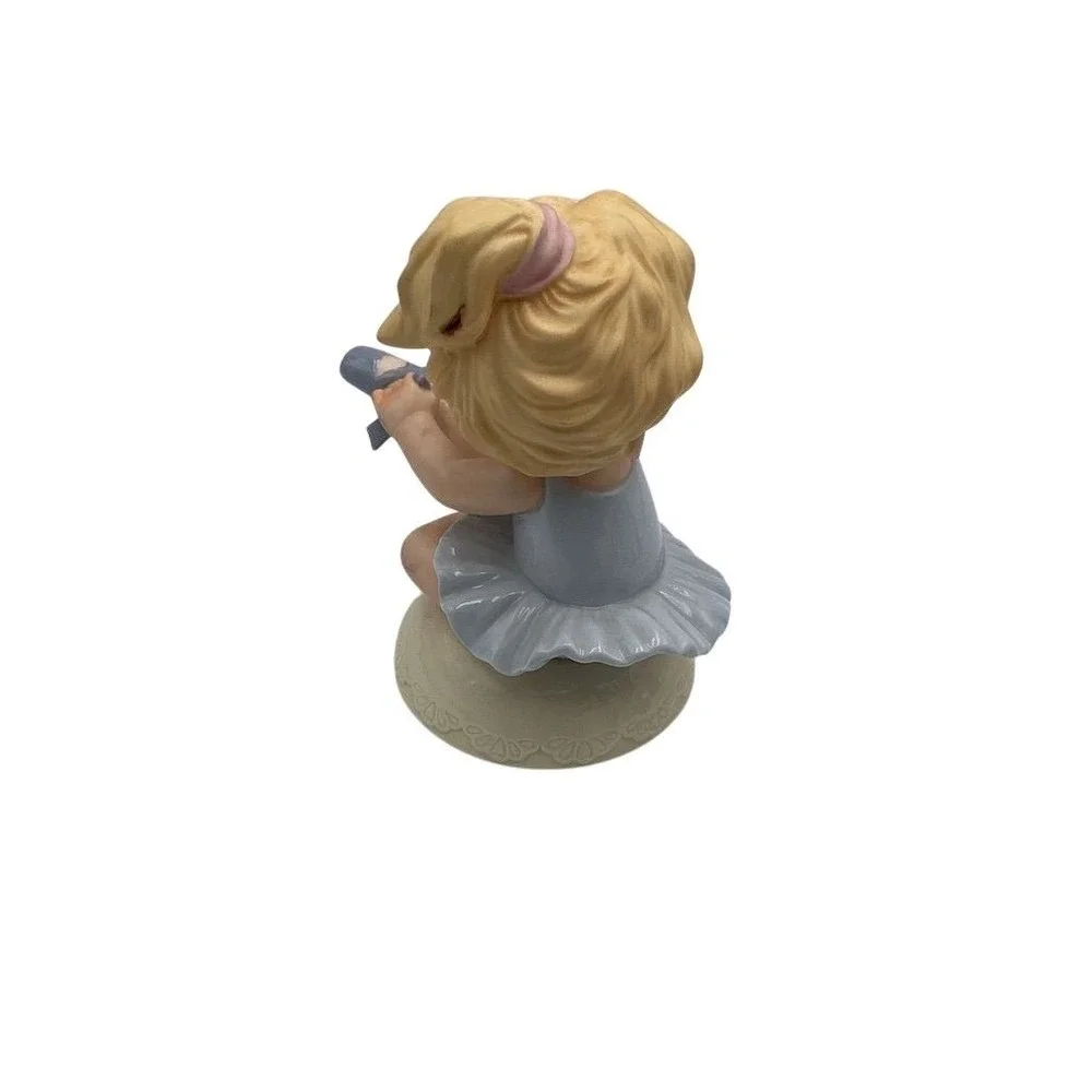Porcelain Ballerina Figurine Blonde Girl‎ in Gray Tutu